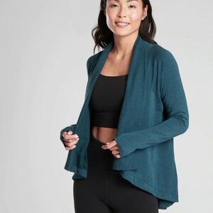 Athleta Dark Vista Teal Two Ways Wrap Cardigan
